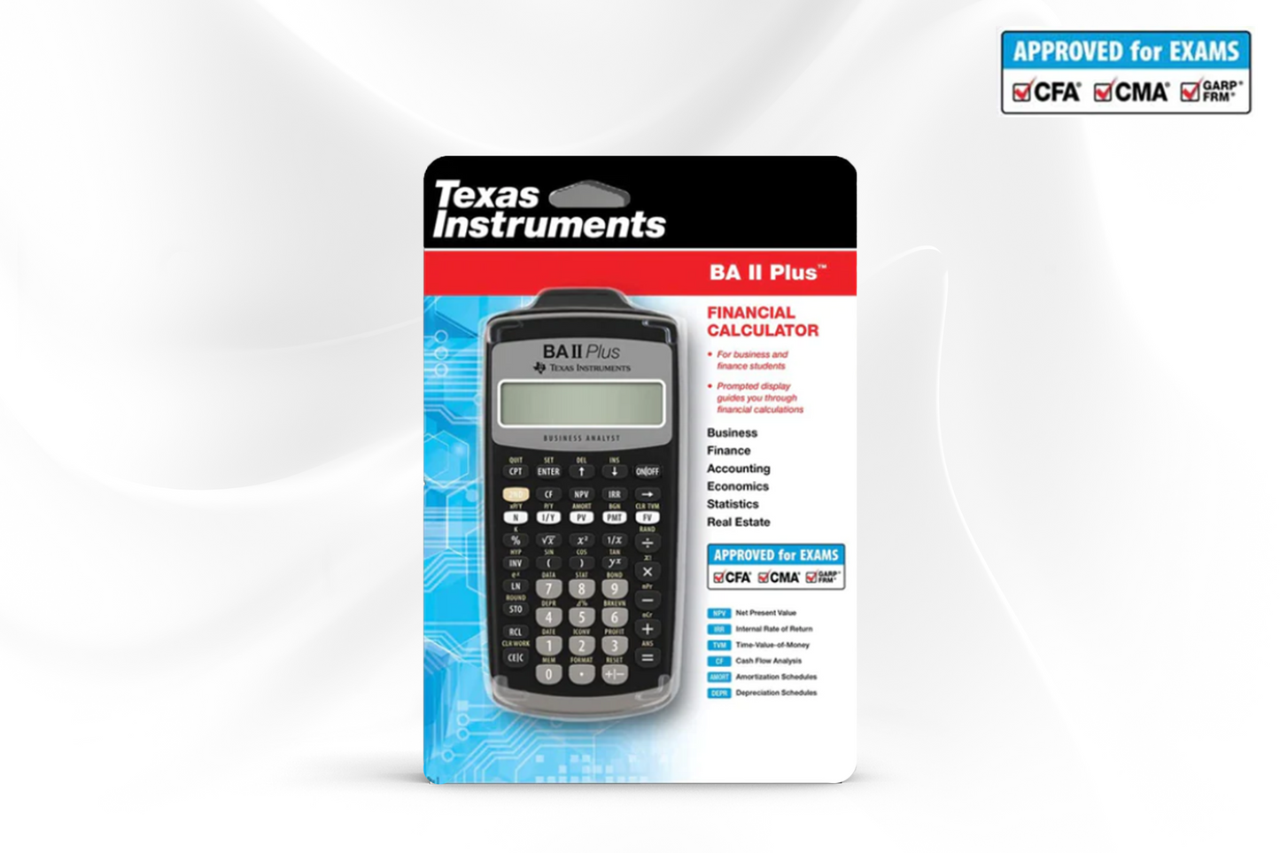 TEXAS INSTRUMENTS BA II PLUS for CMA & CFA.