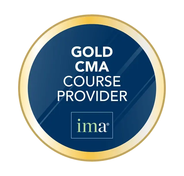شعار الفئة الذهبية لمزودي دورات CMA من معهد المحاسبين الإداريين IMA